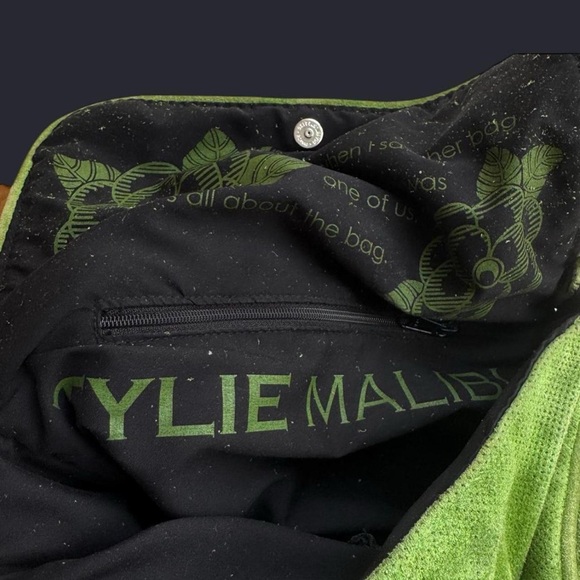 Tylie Malibu Classic Flap Bag Green Perforated Suede - Picture 6 of 6